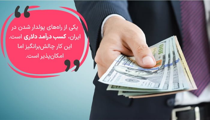 با کسب درآمد دلاری در ایران می‌توان پولدار شد.
