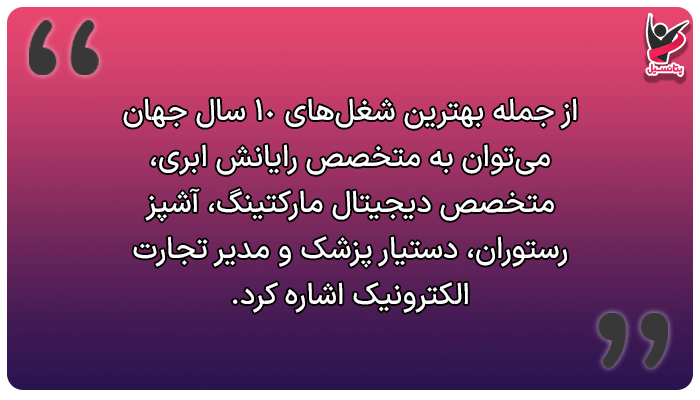 بهترین شغل های 10 سال آینده جهان
