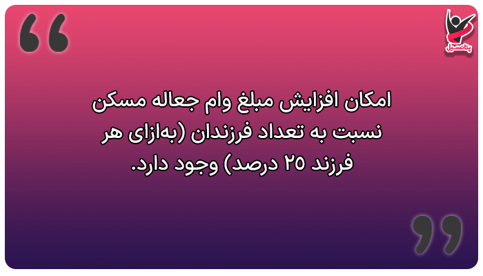 افزایش مبلغ وام جعاله مسکن نسبت به تعداد فرزندان