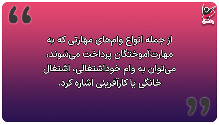انواع وامهای مهارتی قابل ارائه به مهارتآموختگان سازمان فنی و حرفهای