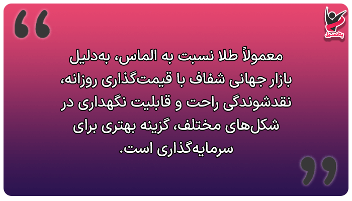 برای سرمایه گذاری طلا بهتر است یا الماس؟