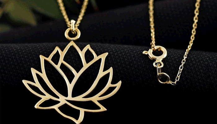 گردنبند طلا با نماد لوتوس