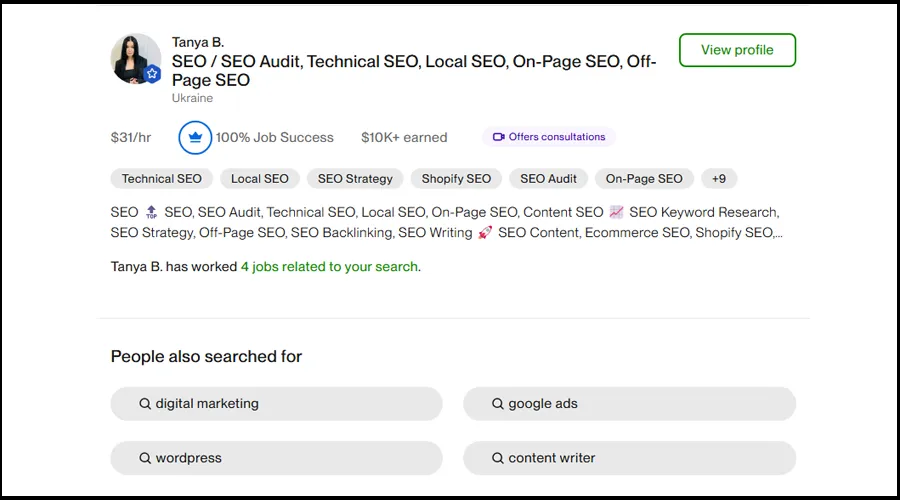 متخصصان سئو در سایت های فریلنسری دلاری