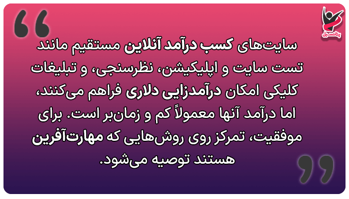 سایت‌های کسب درآمد دلاری آنلاین