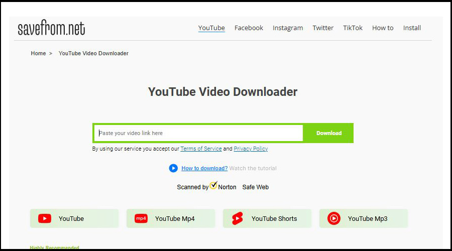 دانلود از یوتیوب با وب سایت savefrom