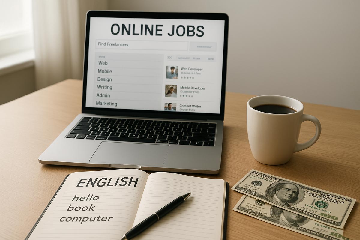 درآمد دلاری با زبان انگلیسی