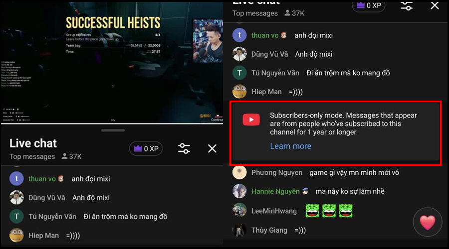 چت (Chat) یوتیوب